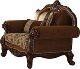 Acme Furniture Jardena Chair with 2  Pillows in Cherry Oak 50657 Half Price Furniture