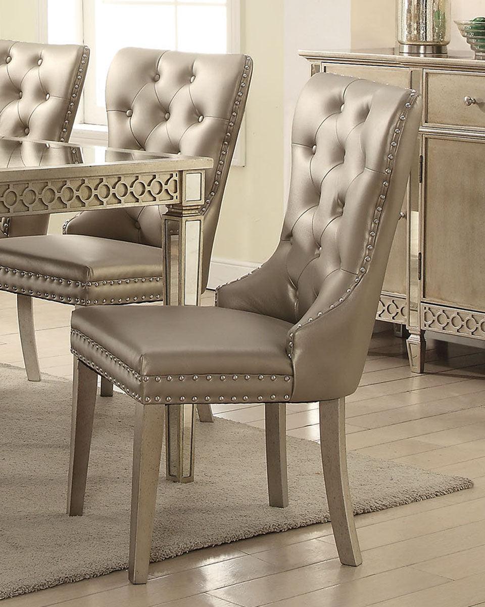 Acme Furniture Kacela Side Chair in Champagne (Set of 2) 72157 Half Price Furniture