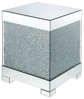 Acme Furniture Mallika End Table in Mirrored/Crystals 87912 Half Price Furniture