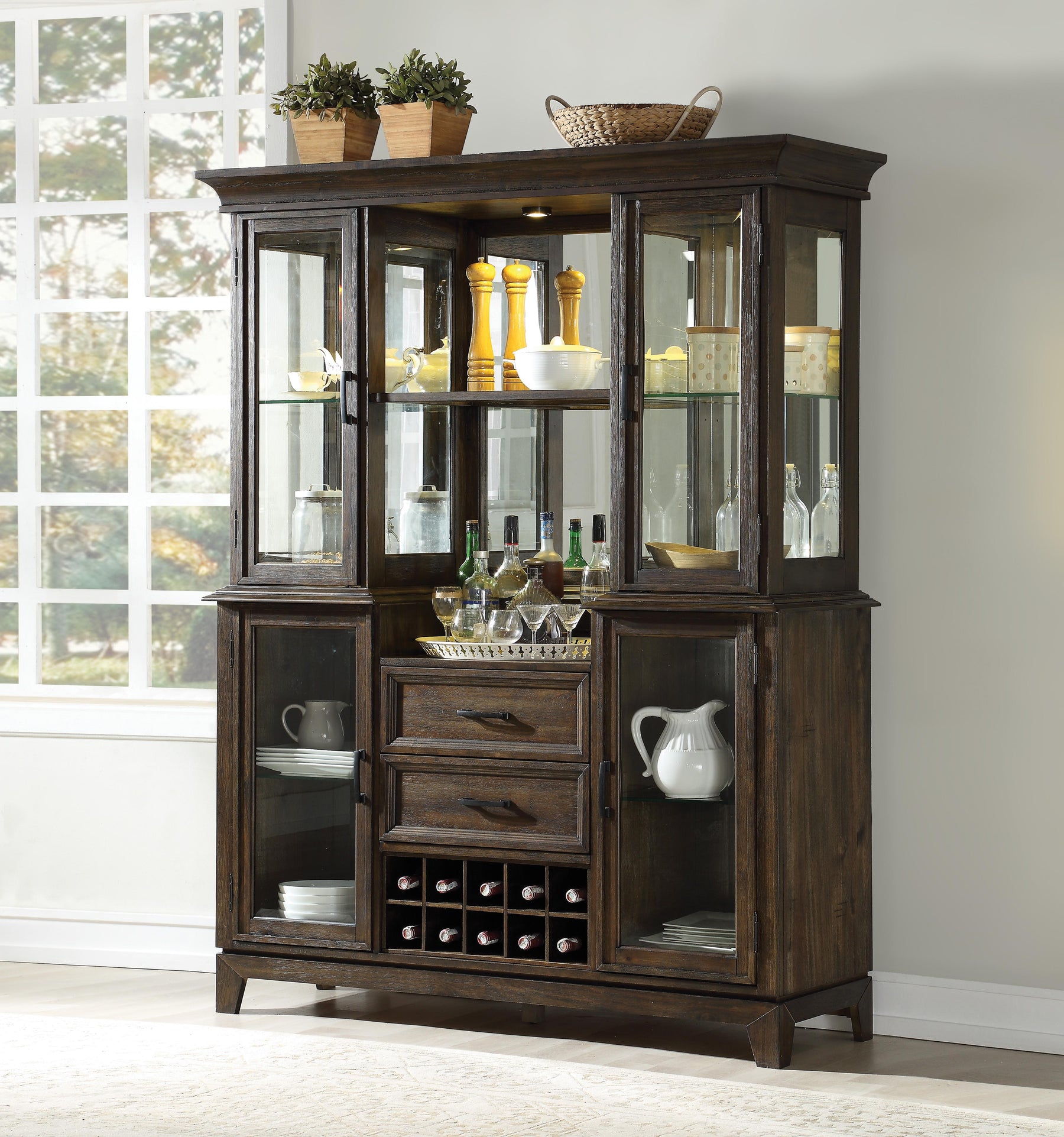 Jameson Espresso Hutch & Buffet Half Price Furniture