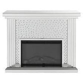 Acme Furniture Nysa Fireplace in Mirrored & Faux Crystals 90204 Half Price Furniture