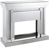 Acme Furniture Nysa Fireplace in Mirrored & Faux Crystals 90272  Half Price Furniture