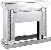 Acme Furniture Nysa Fireplace in Mirrored & Faux Crystals 90272 Half Price Furniture