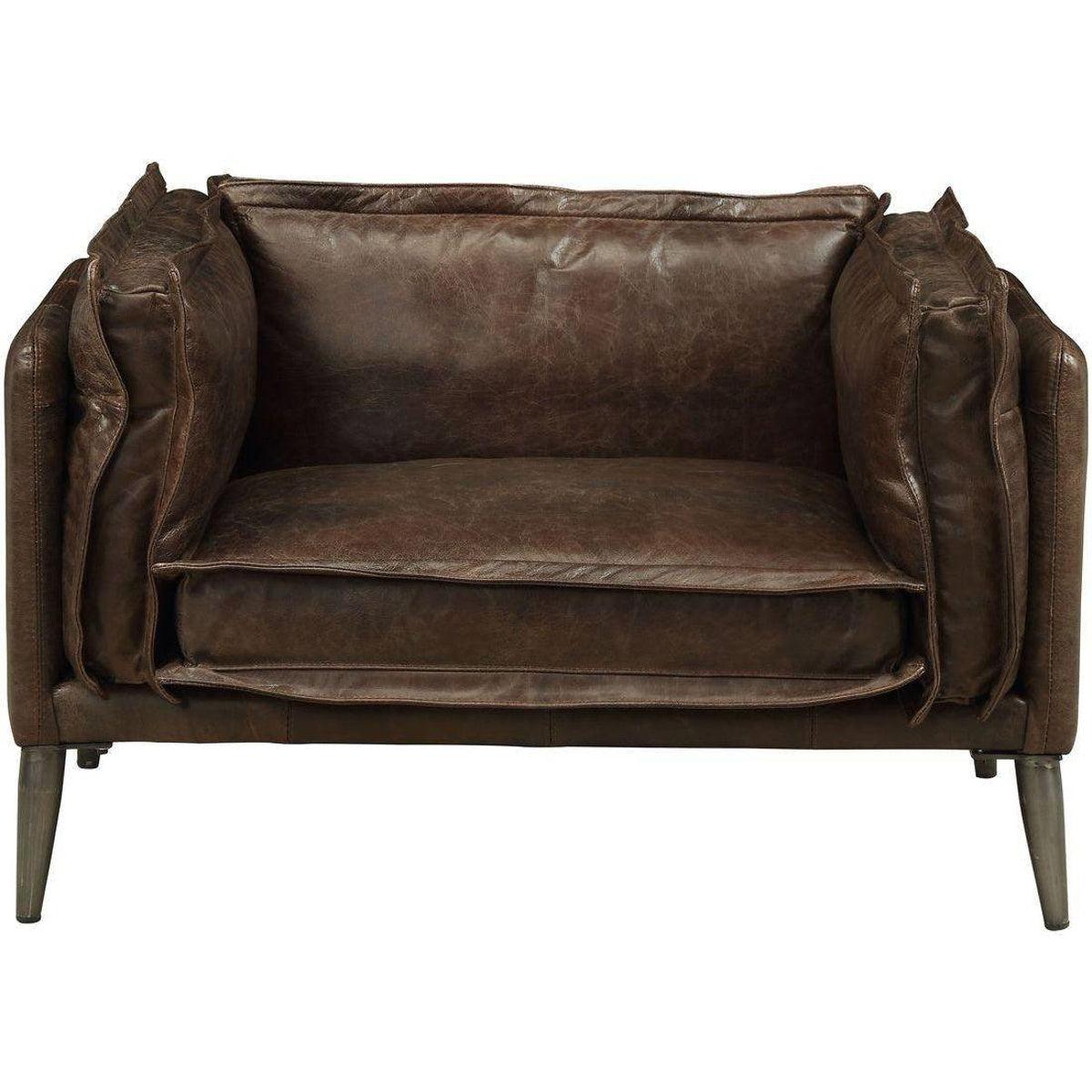 Acme Furniture Porchester Chair in Distress Chocolate 52482  Half Price Furniture