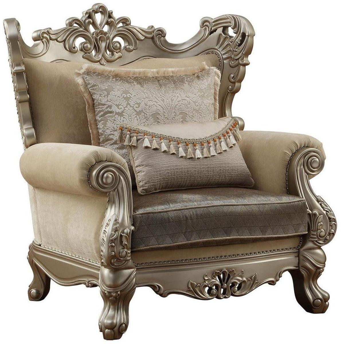 Acme Furniture Ranita Chair in Champagne 51042  Half Price Furniture
