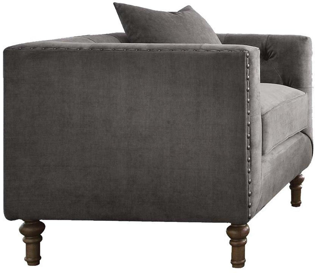 Acme Furniture Sidonia Arm Chair in Gray Velvet 53582  Half Price Furniture