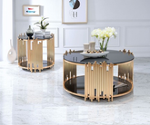Acme Furniture Tanquin End Table in Gold/Black 84492  Half Price Furniture