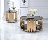 Acme Furniture Tanquin End Table in Gold/Black 84492 Half Price Furniture