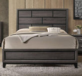 Acme Furniture Valdemar King Panel Bed in Weathered Gray 27047EK  Half Price Furniture