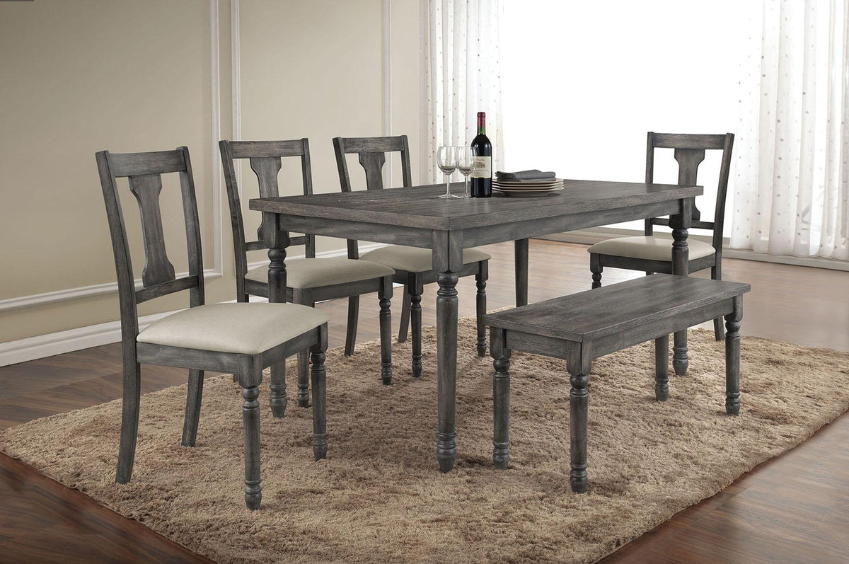 Acme Furniture Wallace Bench in Weathered Gray 71438  Half Price Furniture