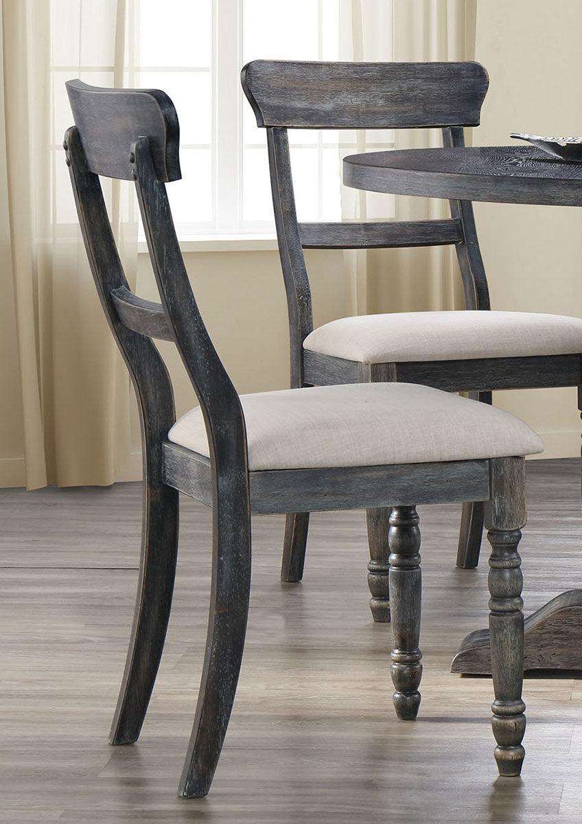 Acme Furniture Wallace Side Chair in Light Brown and Weathered Gray (Set of 2) 74642 Half Price Furniture