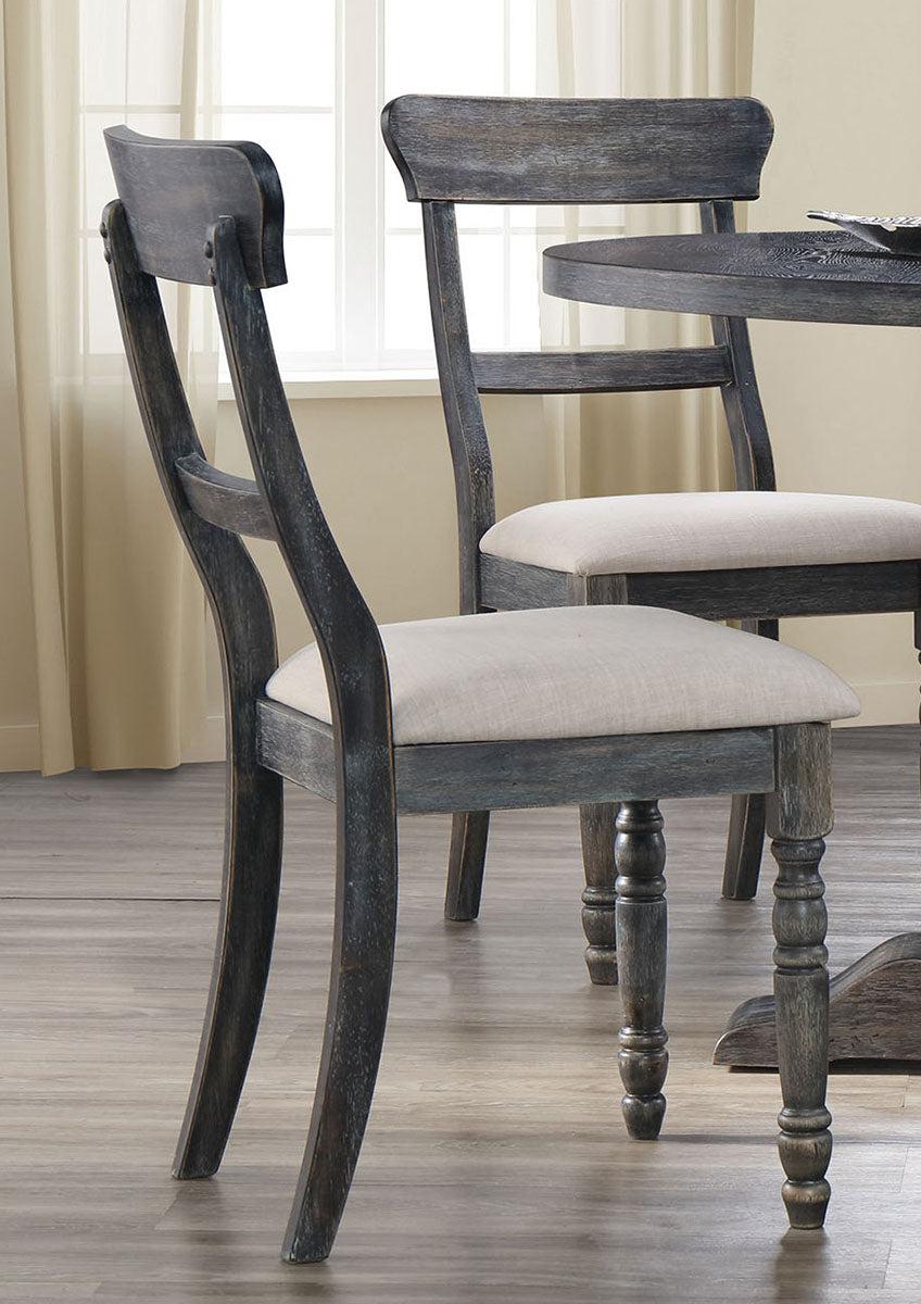 Acme Furniture Wallace Side Chair in Light Brown and Weathered Gray (Set of 2) 74642  Half Price Furniture