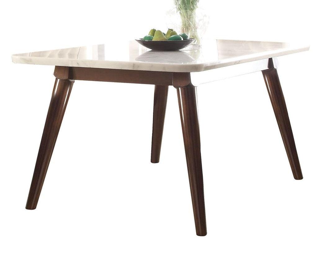 Acme Gasha Dining Table in White/Walnut 72820  Half Price Furniture