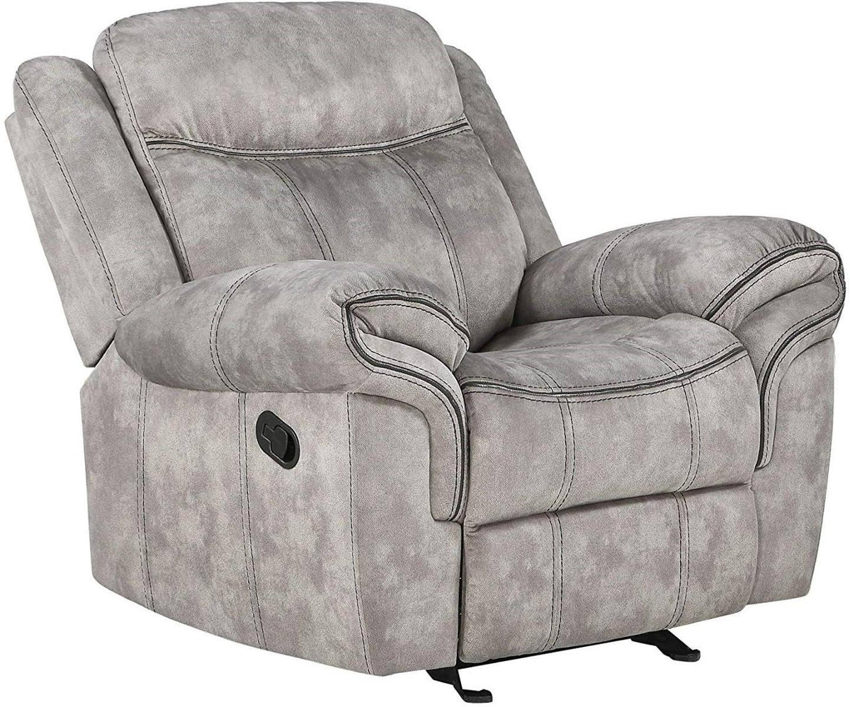 Acme Furniture Zubaida Motion Glider Recliner in 2-Tone Gray Velvet 55027  Half Price Furniture