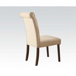 Acme Gasha Side Chair (Set of 2) in Beige/Walnut 72822  Half Price Furniture