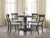 Acme Furniture Wallace Round Pedestal Dining Table in Weathered Gray 74640 Half Price Furniture