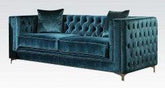 Acme Gillian Loveseat in Dark Teal Velvet 52791  Half Price Furniture