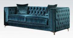 Acme Gillian Loveseat in Dark Teal Velvet 52791 Half Price Furniture