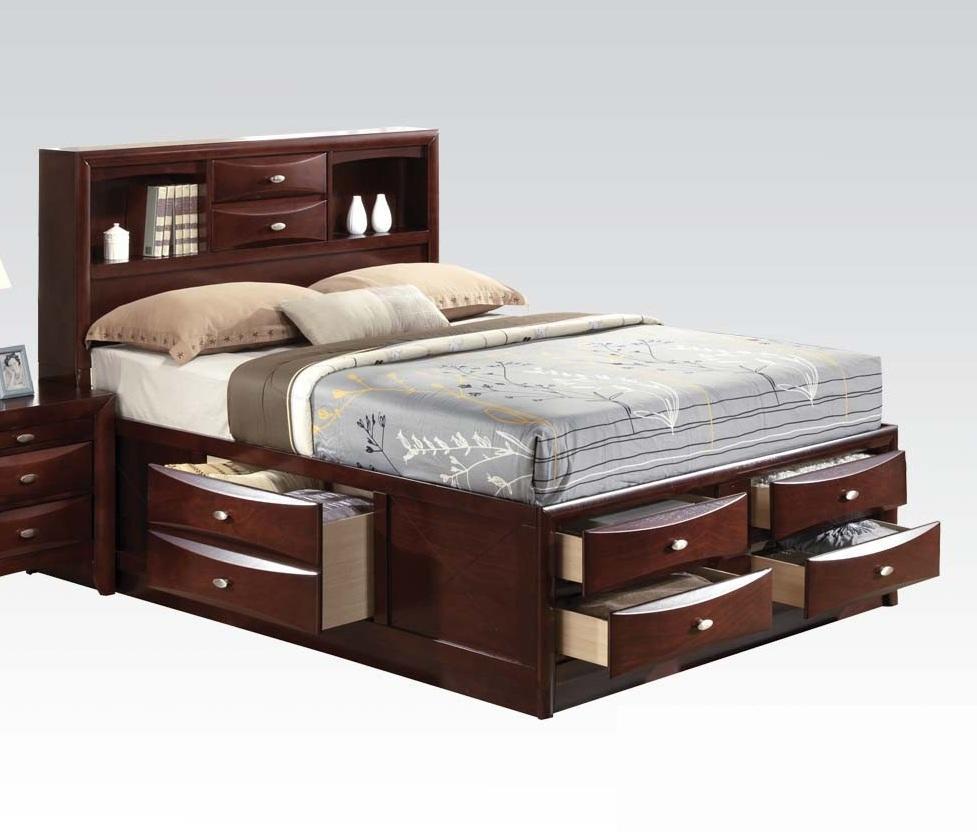 Acme Ireland King Storage Bed in Brown 21596EK Half Price Furniture