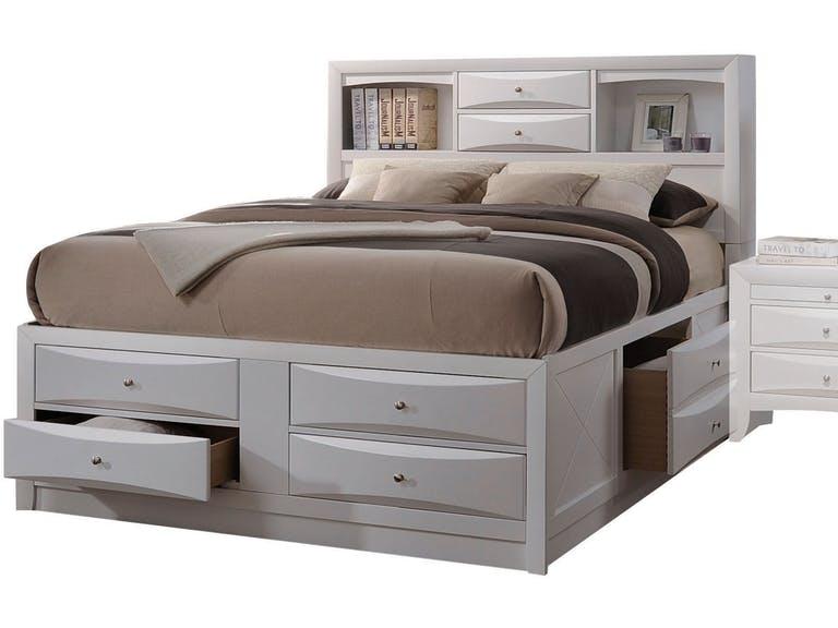 Acme Ireland Full Storage Bed in White 21710F  Half Price Furniture