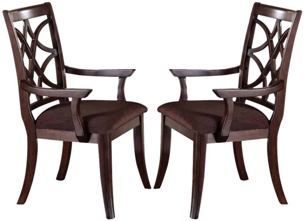 Acme Keenan Dining Arm Chairs (Set of 2) in Dark Walnut 60258  Half Price Furniture