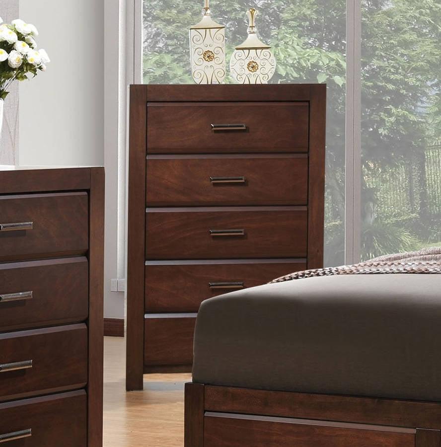 Acme Oberreit 5 Drawer Chest in Walnut 25796  Half Price Furniture