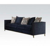 Acme Phaedra Sofa with 5 Pillows in Blue Fabric 52830  Half Price Furniture