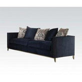 Acme Phaedra Sofa with 5 Pillows in Blue Fabric 52830 Half Price Furniture