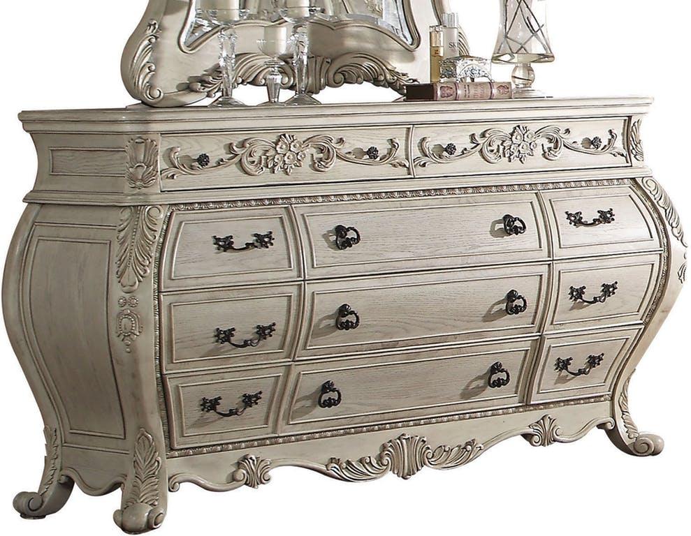 Acme Ragenardus Dresser in Antique White 27015  Half Price Furniture