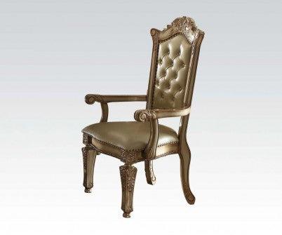 Acme Vendome Arm Chair (Set of 2) in Gold Patina 63004  Half Price Furniture