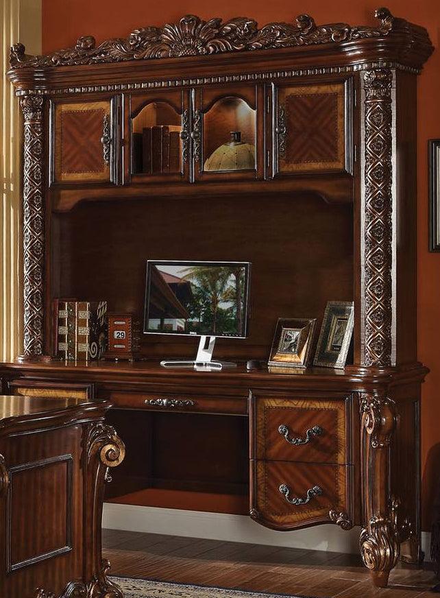 Acme Vendome Bookcase with Intricate Carving Design in Cherry 92128  Half Price Furniture