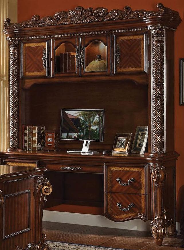 Acme Vendome Bookcase with Intricate Carving Design in Cherry 92128 Half Price Furniture