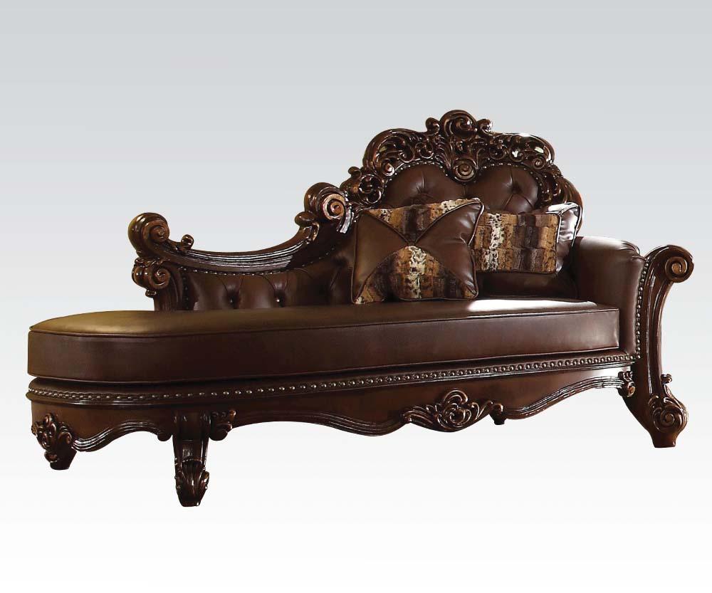 Acme Vendome Chaise in Cherry 96491  Half Price Furniture