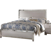 Acme Voeville King Panel Bed in Platinum 24837EK Half Price Furniture