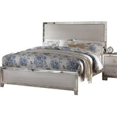 Acme Voeville King Panel Bed in Platinum 24837EK  Half Price Furniture