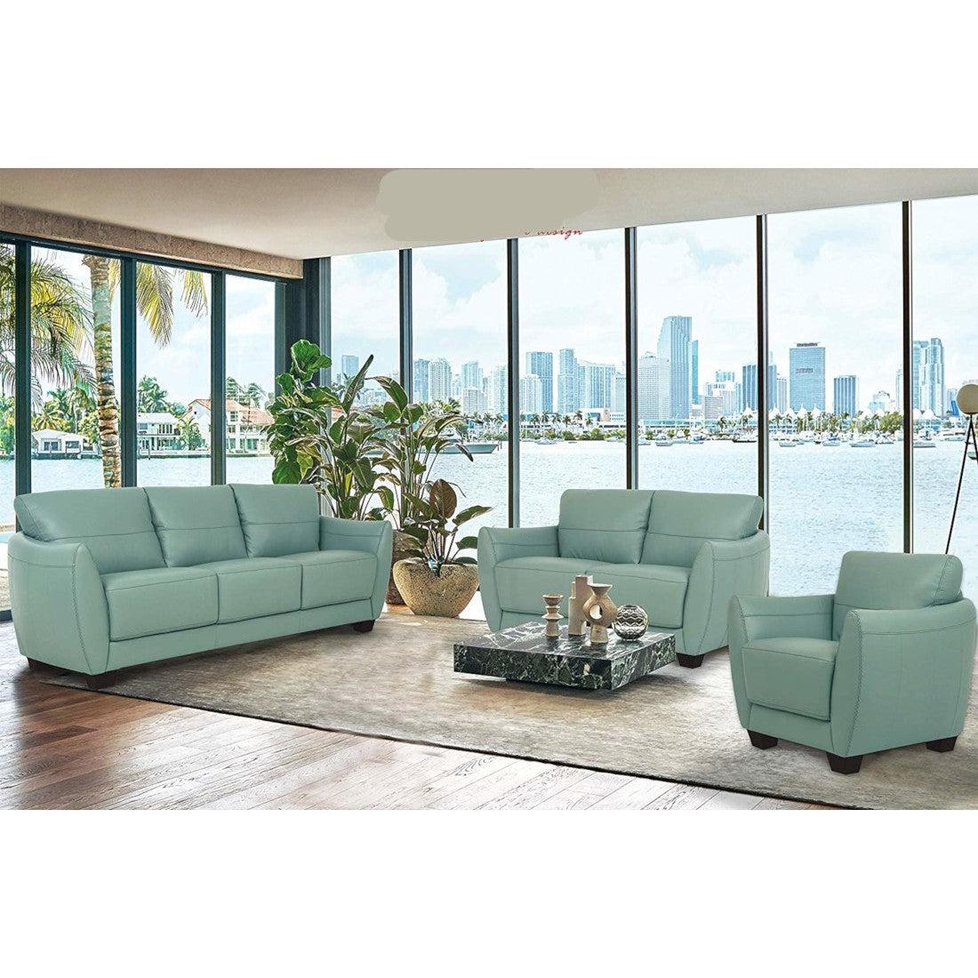 Valeria Watery Leather 3-Piece Living Room Set  Half Price Furniture