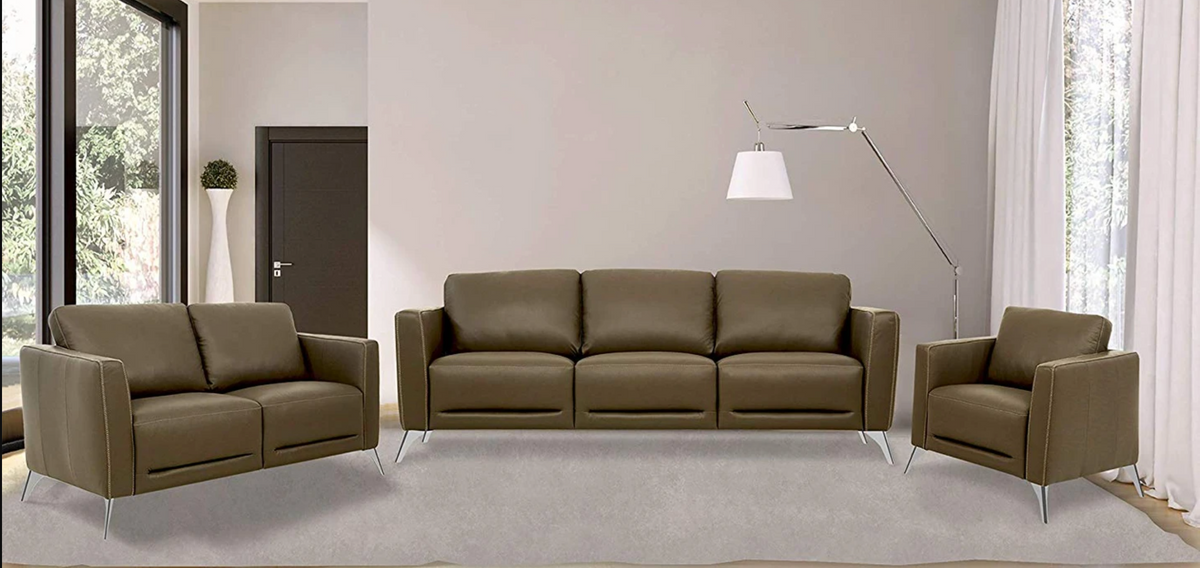 Malaga Leather 3-Piece Living Room Set  Half Price Furniture