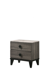 Avantika Faux Marble & Rustic Gray Oak Nightstand  Half Price Furniture