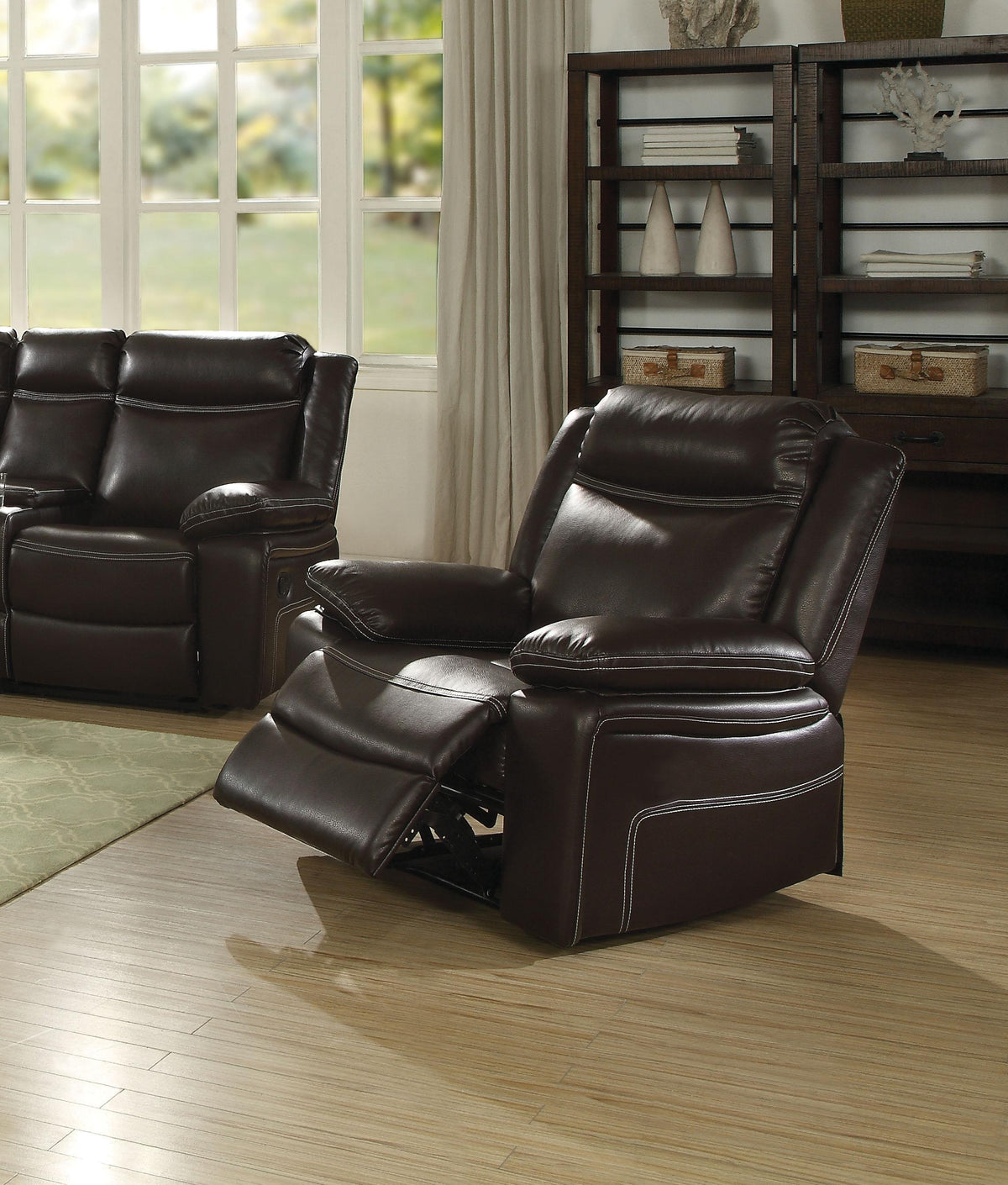 Corra Espresso PU Recliner (Motion)  Half Price Furniture