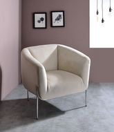 Carlson Beige Velvet & Chrome Accent Chair Half Price Furniture