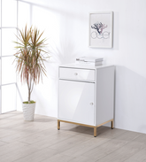 Ottey White High Gloss & Gold Cabinet Half Price Furniture