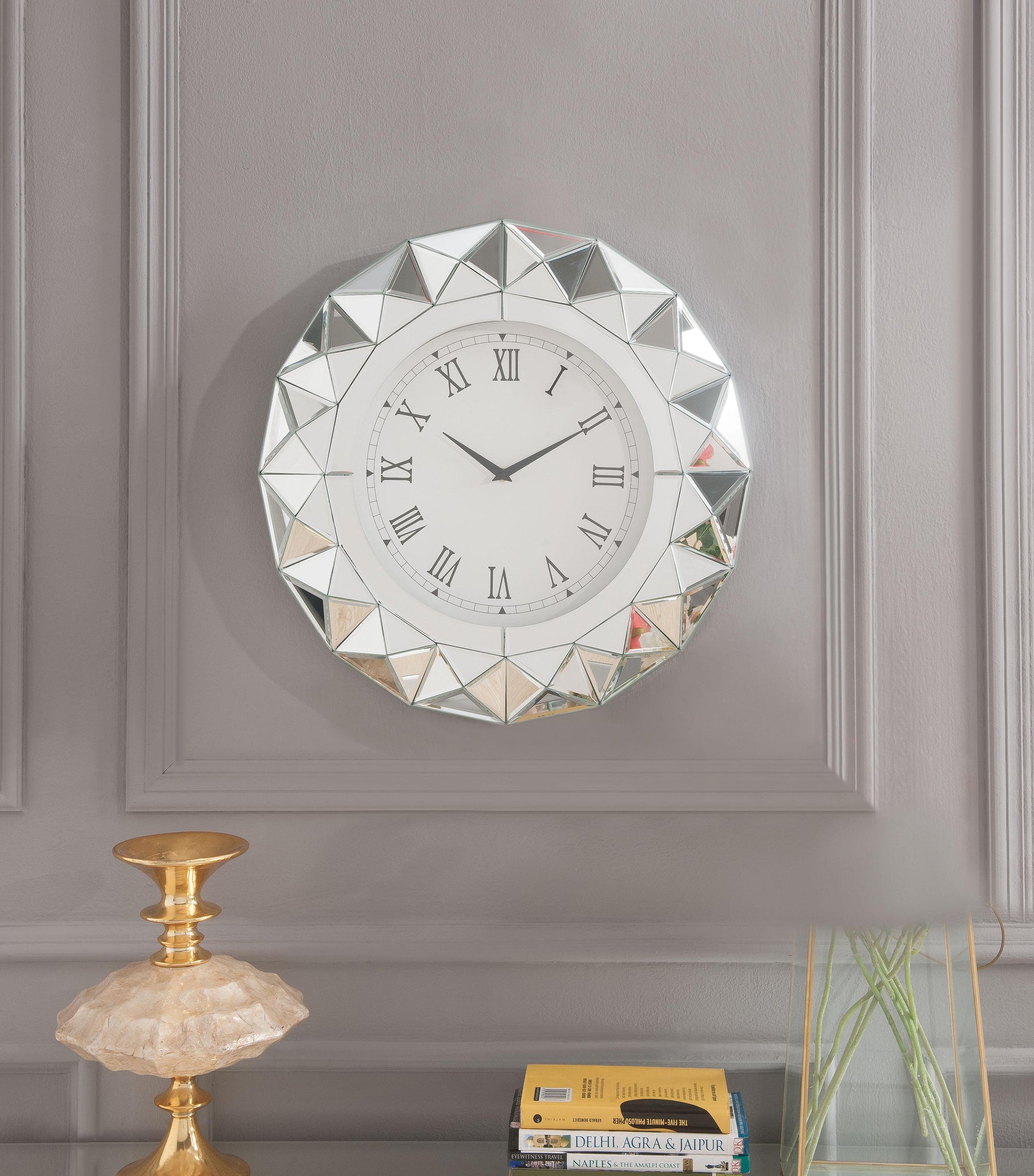 Nyoka Mirrored Wall Clock Half Price Furniture