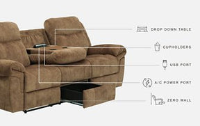 Huddle-Up Reclining Sofa with Drop Down Table - Half Price Furniture