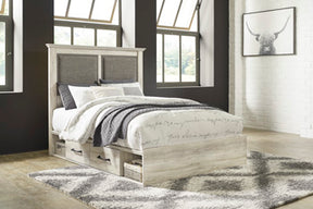 Cambeck Upholstered Bed with 2 Side Under Bed Storage Half Price Furniture