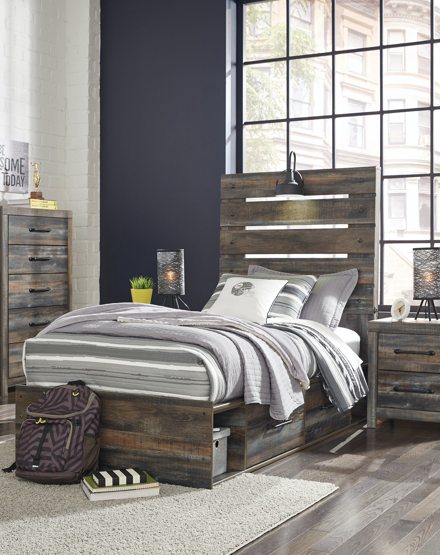 Drystan Bed with 4 Storage Drawers - Half Price Furniture