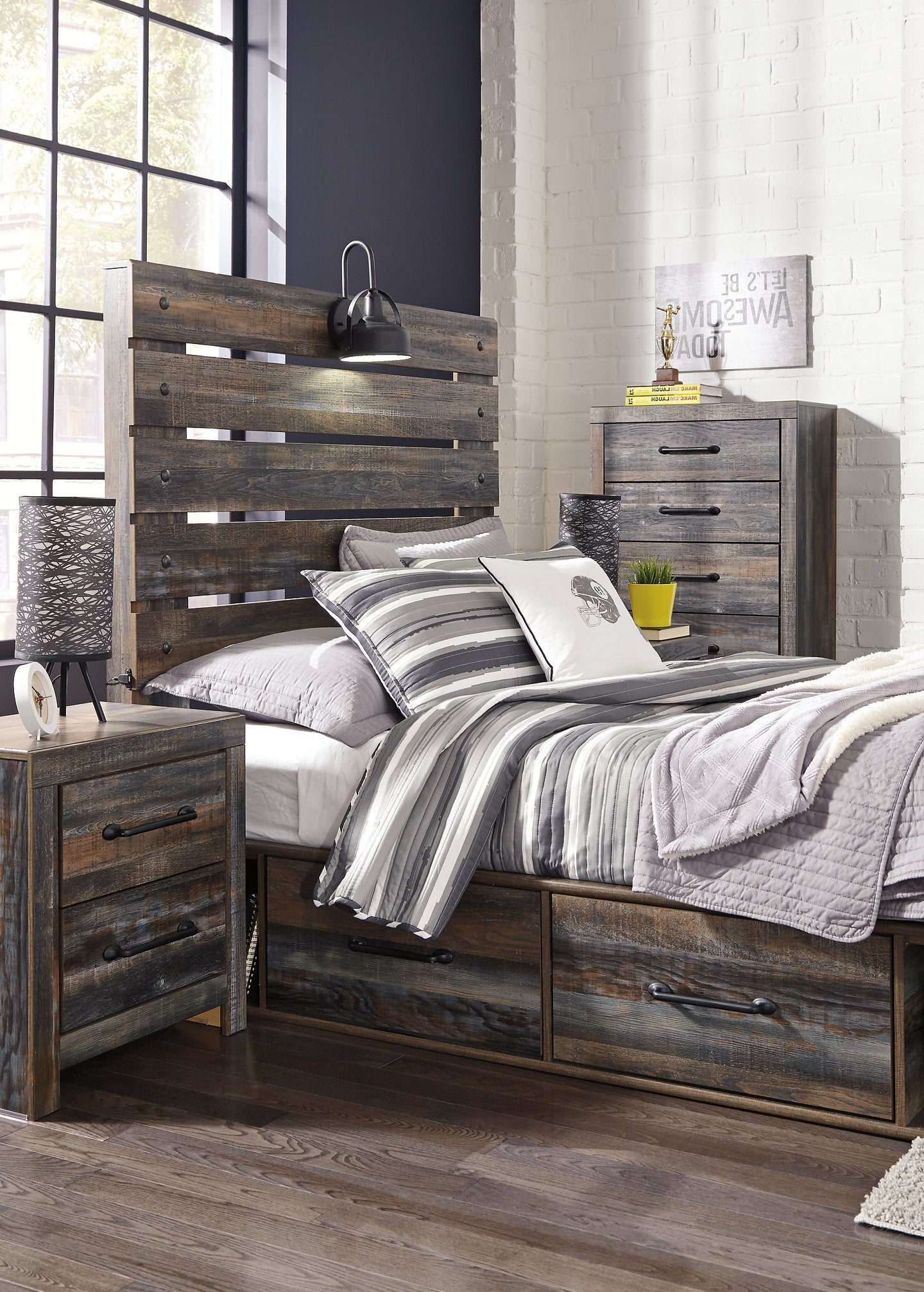 Drystan Bed with 4 Storage Drawers - Half Price Furniture