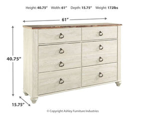 Willowton Dresser and Mirror - Half Price Furniture