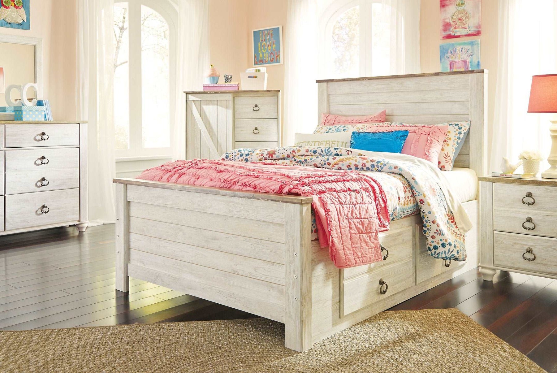 Willowton Bed with 2 Storage Drawers - Half Price Furniture