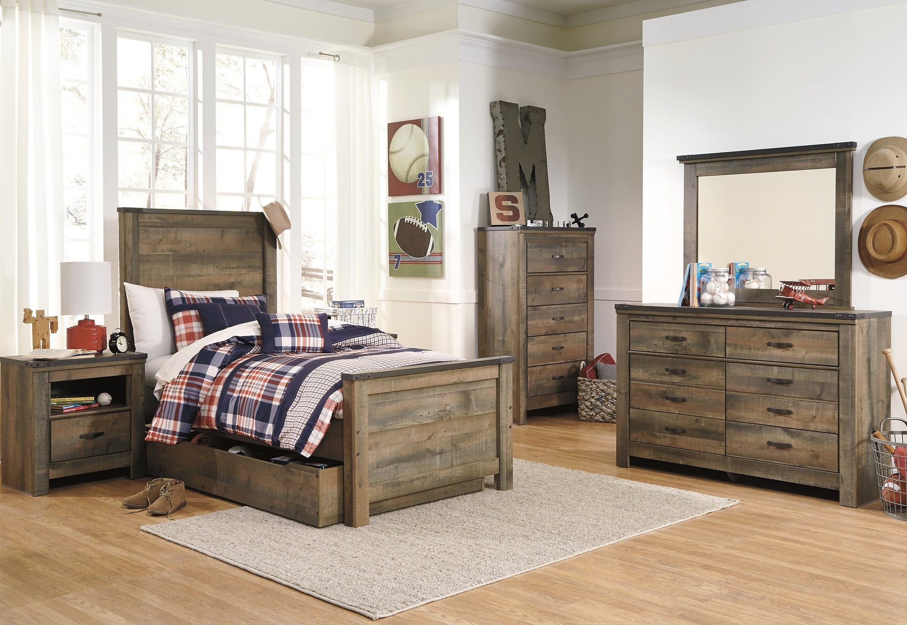 Trinell Bed with 1 Large Storage Drawer - Half Price Furniture