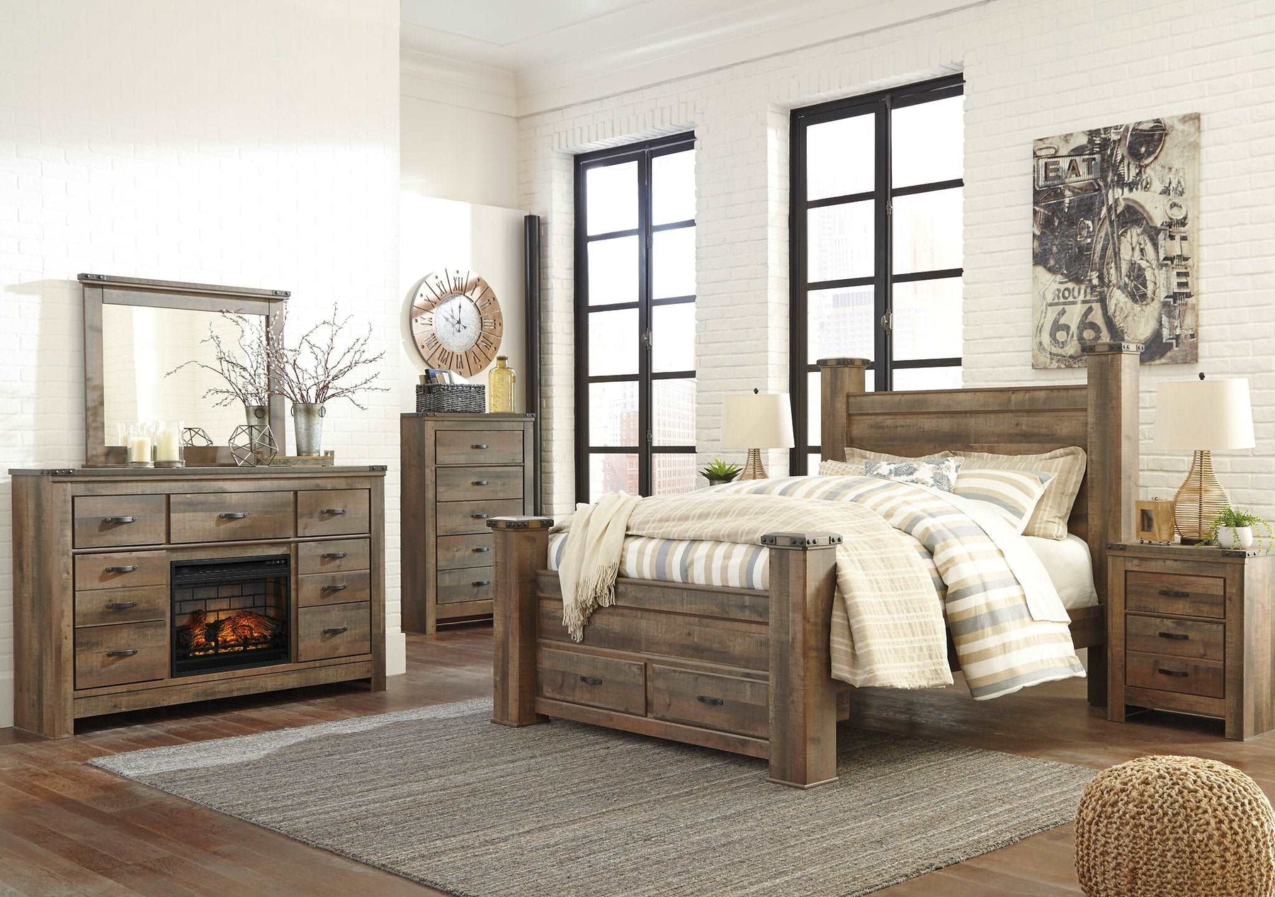 Trinell Bedroom Set - Fireplace Set - Half Price Furniture